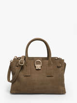 Sac Port Main S Equestre Croco Cuir Etrier Marron equestre croco EEQC142S